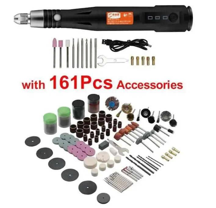 Mini trapano elettrico da 15000 giri/min, macchina per lucidatura con penna per incisione USB portatile con accessori per utensili rotanti Dremel, utensili fai da te