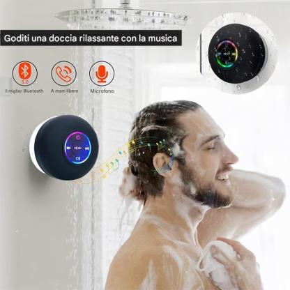 Altoparlante Bluetooth wireless impermeabile da bagno con luce LED