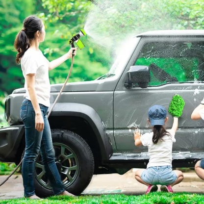 [4 tubi dell'acqua con giunto] Set di pistole ad acqua ad alta pressione con schiuma multifunzionale: lavaggio auto, lavaggio animali, irrigazione, ecc.