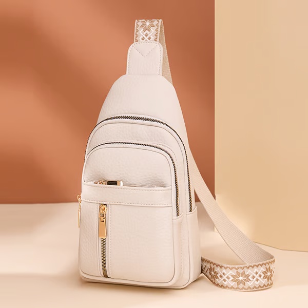 Borsa a tracolla casual alla moda da donna, tinta unita
