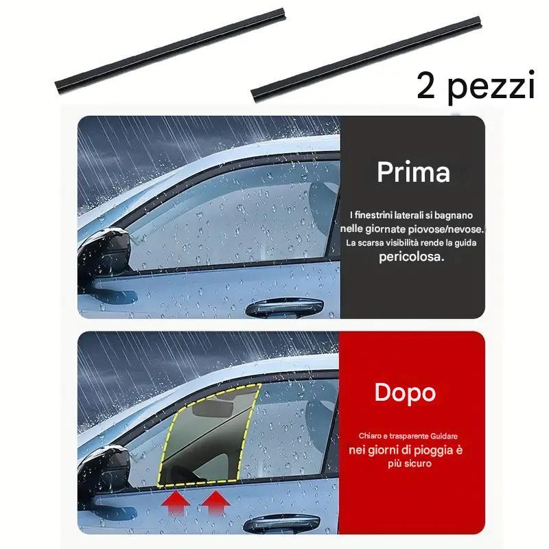 Tergicristalli laterali per auto: rimuovono pioggia, nebbia, visione chiara, adatti per finestrini conducente e passeggero, universali