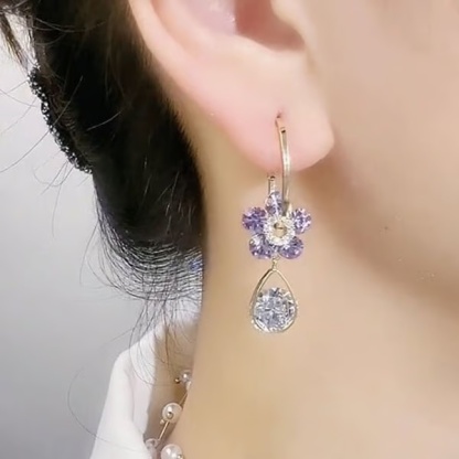 💥Super promozione ora!!!!!!🔥Orecchini di cristallo con fiori alla moda