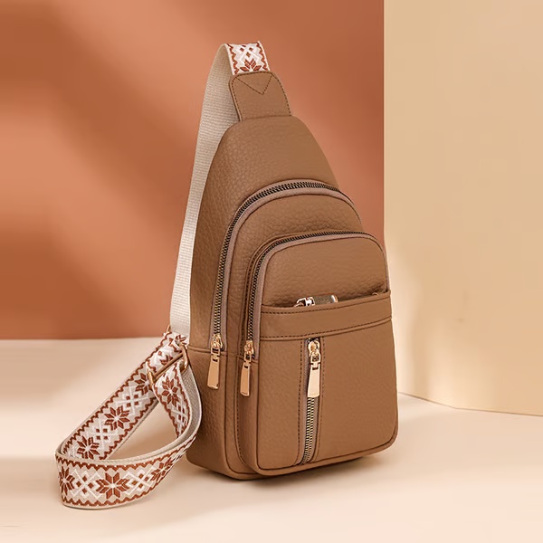 Borsa a tracolla casual alla moda da donna, tinta unita