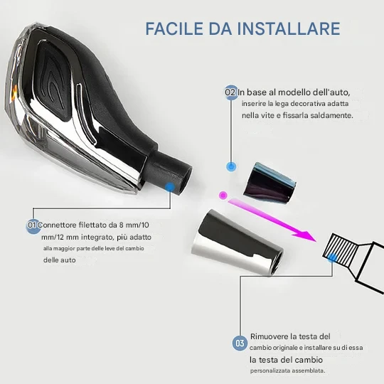 🔥Ultimo giorno di sconto del 49%🌟 Pomello del cambio in cristallo per auto