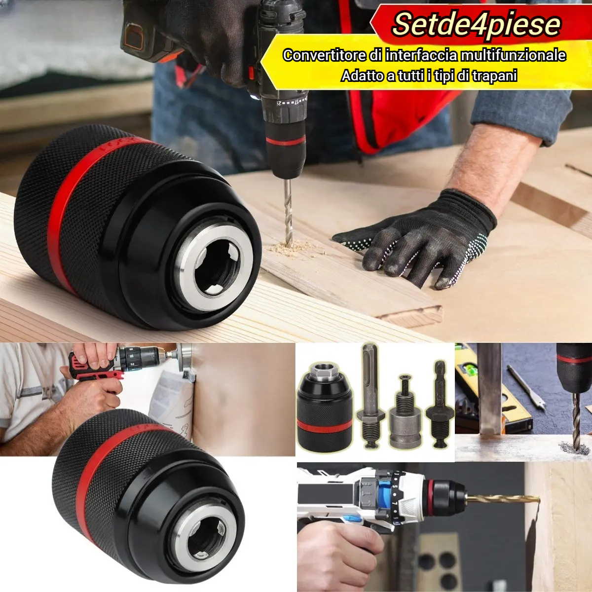 Mandrino per trapano elettrico autobloccante da 1,5-13 mm