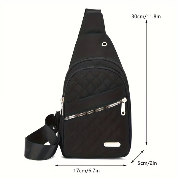 Borsa a tracolla casual alla moda da donna, tinta unita