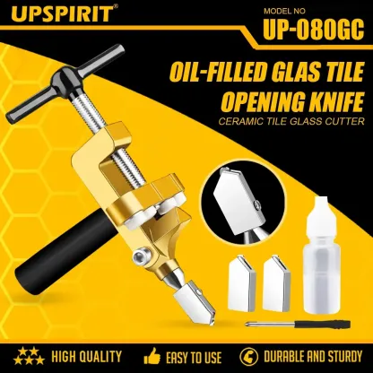 【Acquista 1 e ricevi 1 gratis】Tagliapiastrelle manuale 2 in 1, apri fori per piastrelle, lama di ricambio gratuita e accessori