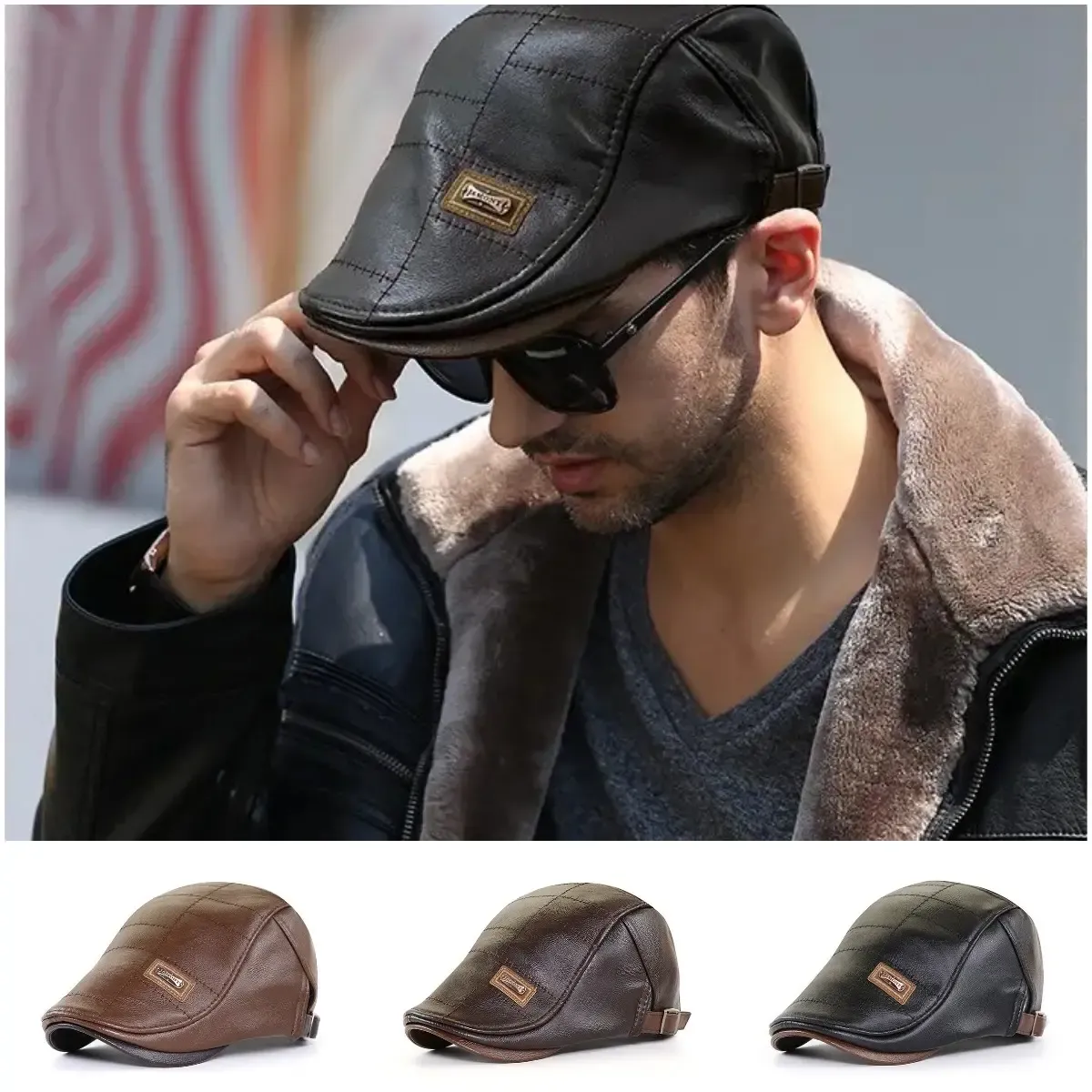 🔥【Acquista 1 e ricevi 1 gratis】Berretto vintage in pelle premium