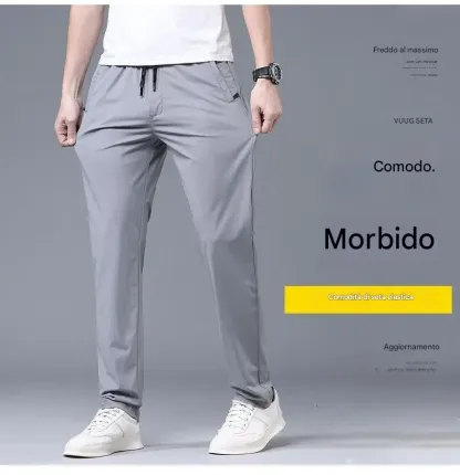 【40-115 kg】🔥【Acquista 1 e ricevi 1 gratis】 Pantaloni elasticizzati in seta ghiacciata, nuovi per la primavera e l'estate 2025