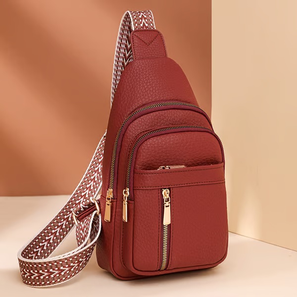 Borsa a tracolla casual alla moda da donna, tinta unita