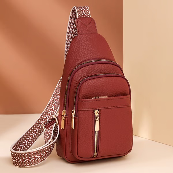 Borsa a tracolla casual alla moda da donna, tinta unita