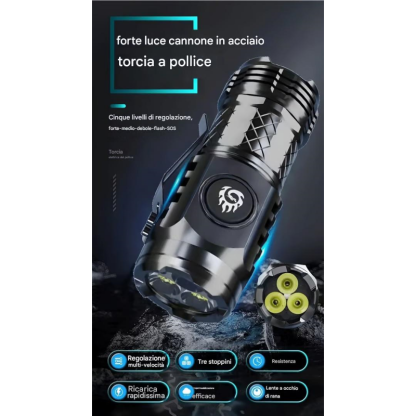 🔥Ultimo giorno di vendita 49% DI SCONTO🔥 - Torcia elettrica Three Eyed Monster Mini Flash Super High Power