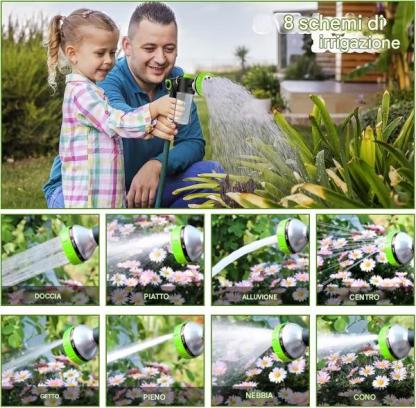[4 tubi dell'acqua con giunto] Set di pistole ad acqua ad alta pressione con schiuma multifunzionale: lavaggio auto, lavaggio animali, irrigazione, ecc.