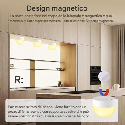 Lampadina ricaricabile con telecomando, lampadina a batteria per applique e lampade da parete, 3 temperature di colore, dimmerabile, E26, lampadina LED ricaricabile rimovibile wireless