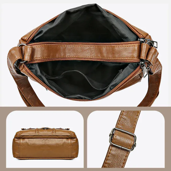 Borsa tote vintage da donna in morbida pelle PU