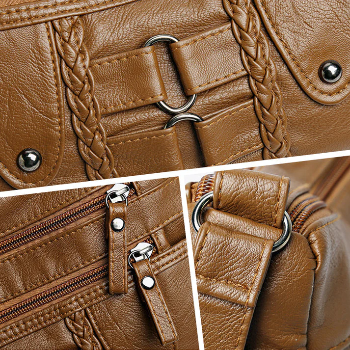 Borsa tote vintage da donna in morbida pelle PU