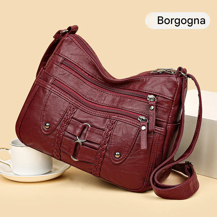Borsa tote vintage da donna in morbida pelle PU