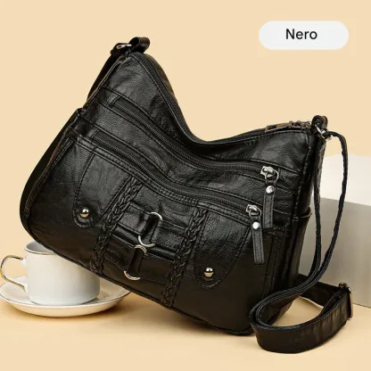 Borsa tote vintage da donna in morbida pelle PU