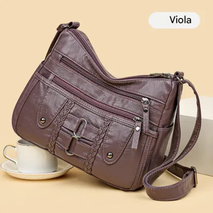 Borsa tote vintage da donna in morbida pelle PU