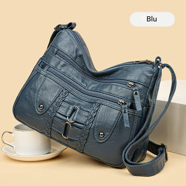Borsa tote vintage da donna in morbida pelle PU