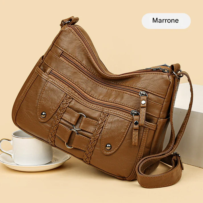 Borsa tote vintage da donna in morbida pelle PU