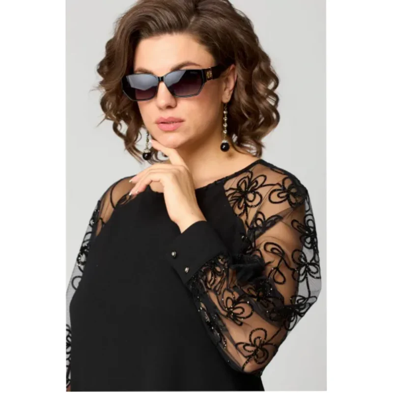 【S-5XL】💖Abito in pizzo a maniche lunghe e scollo tondo