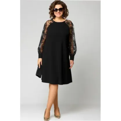 【S-5XL】💖Abito in pizzo a maniche lunghe e scollo tondo