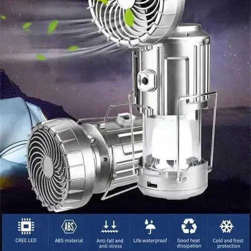 Lanterna da campeggio portatile a LED con ventola