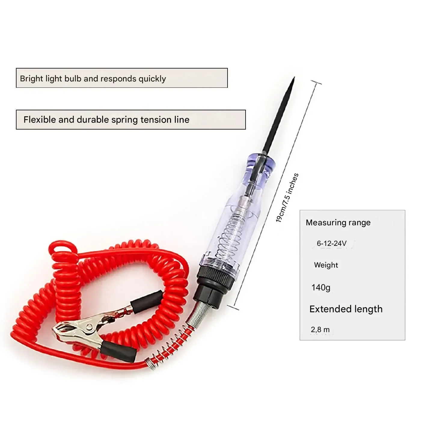 【Acquista 1 e ricevi 1 gratis】Penna tester per circuito automobilistico, tensione 12-24 V
