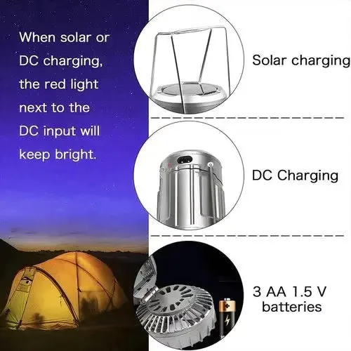 Lanterna da campeggio portatile a LED con ventola