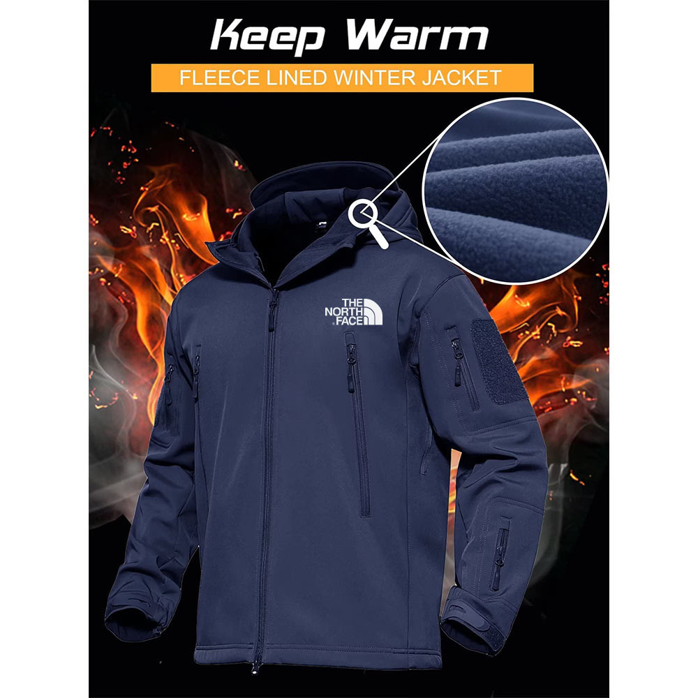 The Nottgrth Face Men's Jacket 7 Pocket Performance Fleece Lined Waterproof Softshell Winter Jacket 2
