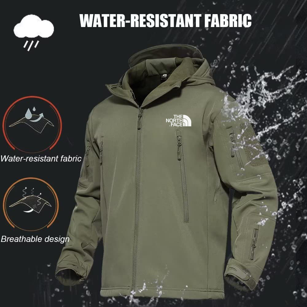 The Nottgrth Face Men's Jacket 7 Pocket Performance Fleece Lined Waterproof Softshell Winter Jacket 2