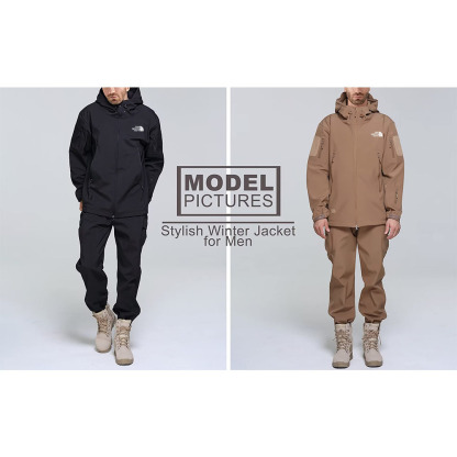 The Nottgrth Face Men's Jacket 7 Pocket Performance Fleece Lined Waterproof Softshell Winter Jacket 2
