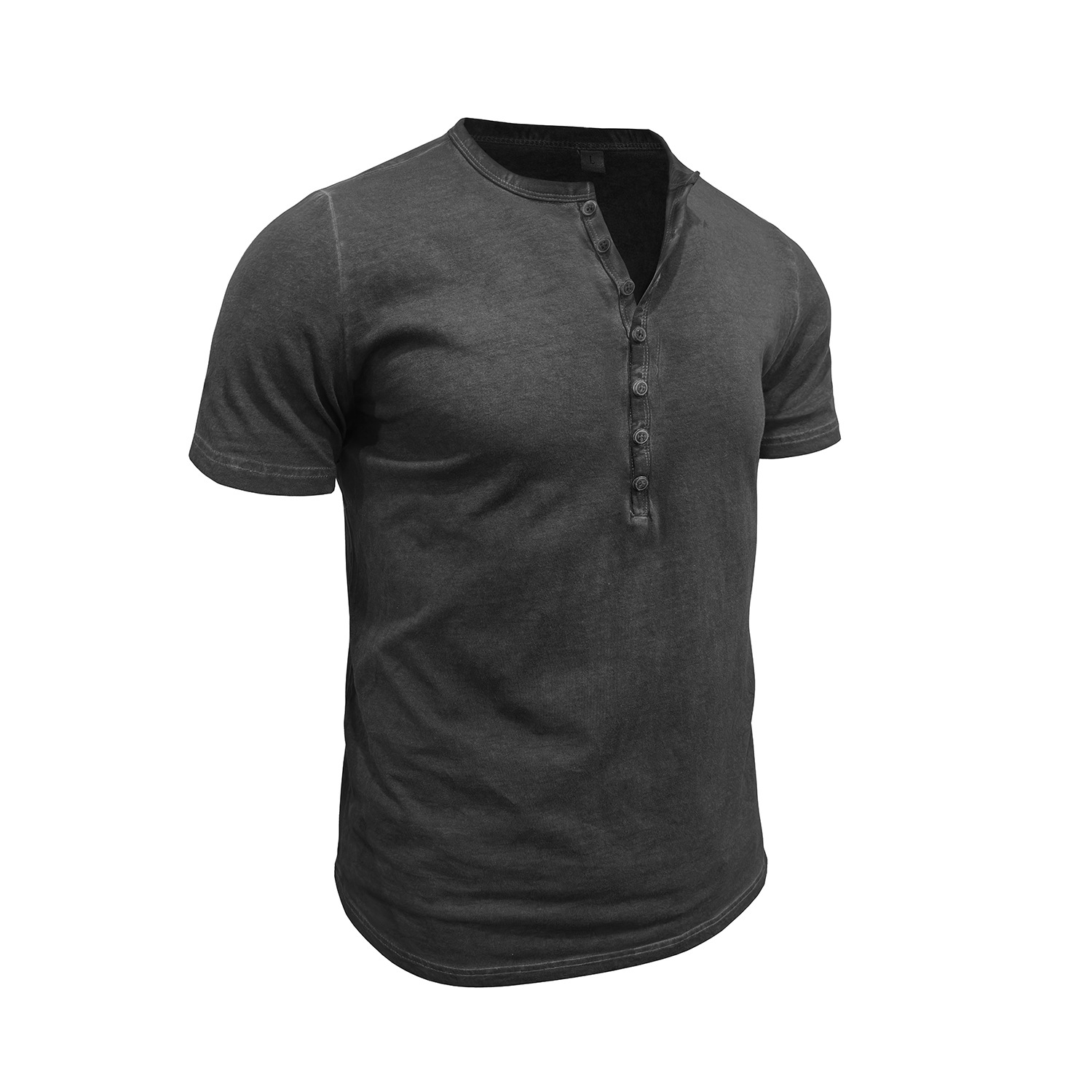 Vintage crew neck henley summer base layer outdoor short-sleeve T-shirt