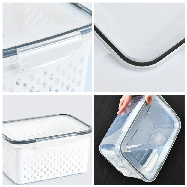 Fruit Cleaning Basket Fridge Food Storage