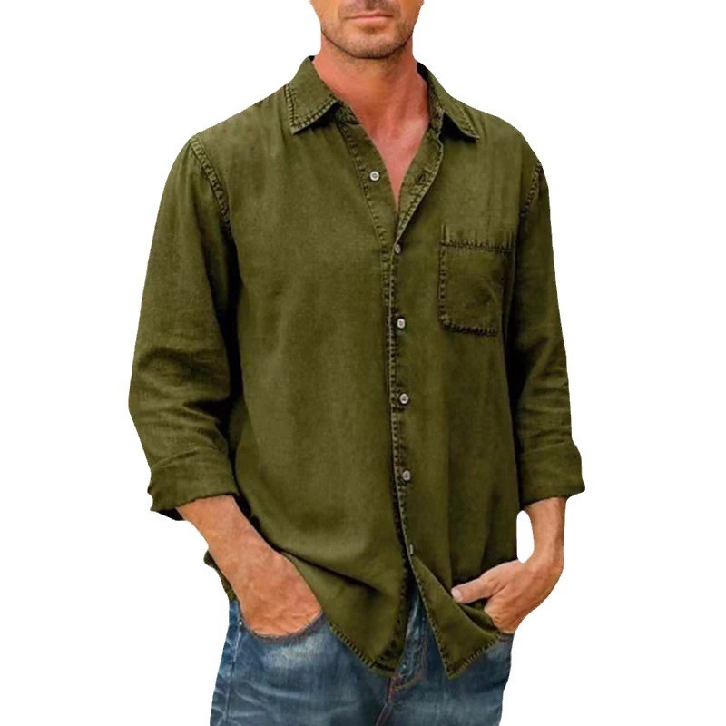 🔥Mens Long Sleeve Button Down Shirt