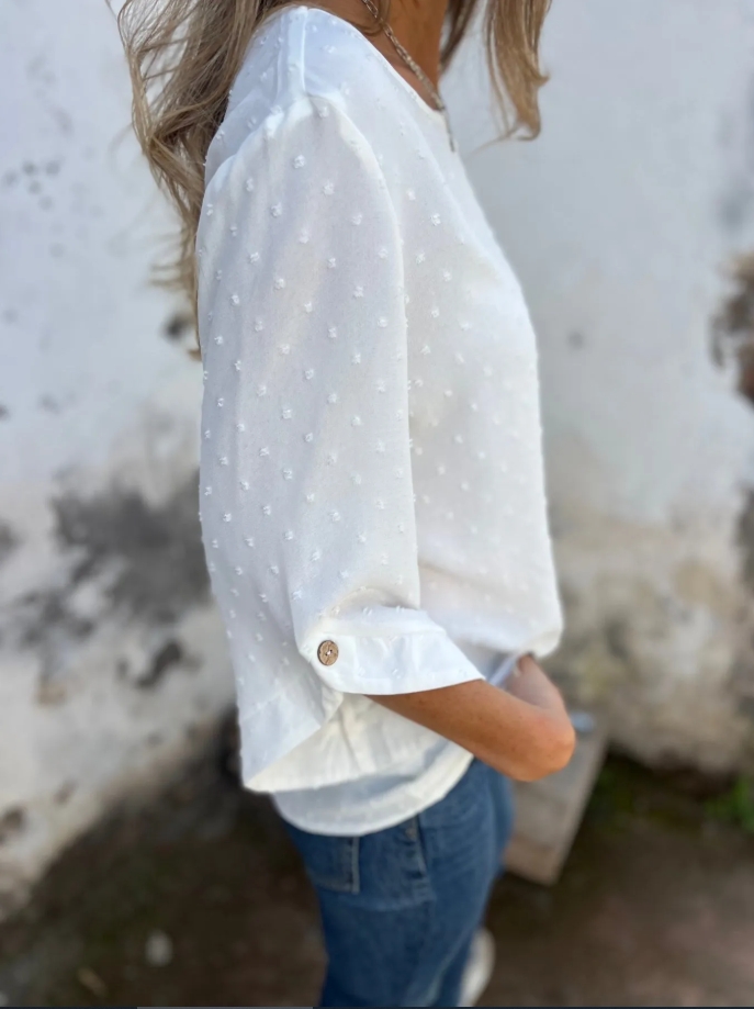 Spring-autumn round-neck chiffon jacquard fashion casual loose T-shirt