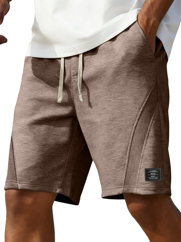 Men's Casual Deconstructed Embroidered Logo Multi-Pocket Shorts