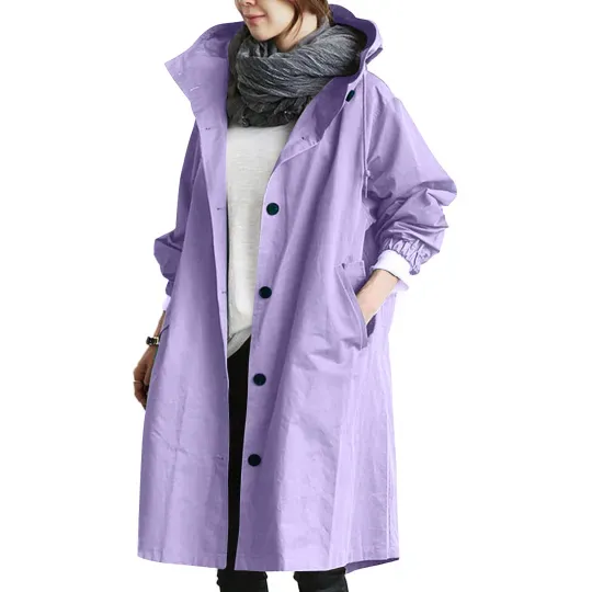 Water Resistant Oversized Hooded Windbreaker Rain Jacket