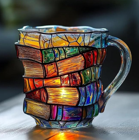 Painted Book Mug