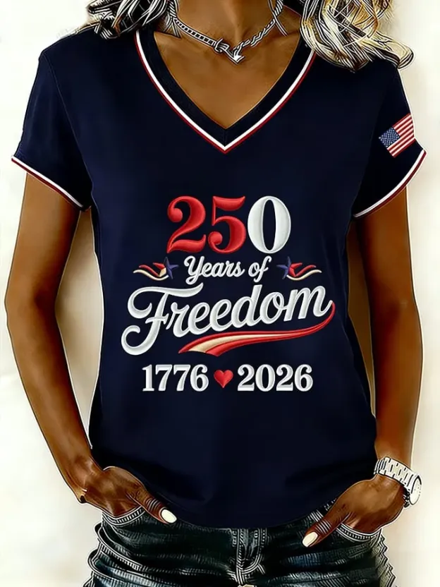 Women's Vintage America 250th Anniversary Print T-Shirt