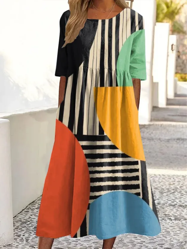 Women's Mid-Length Dress for Spring & Summer