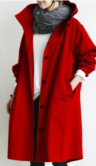 Water Resistant Oversized Hooded Windbreaker Rain Jacket