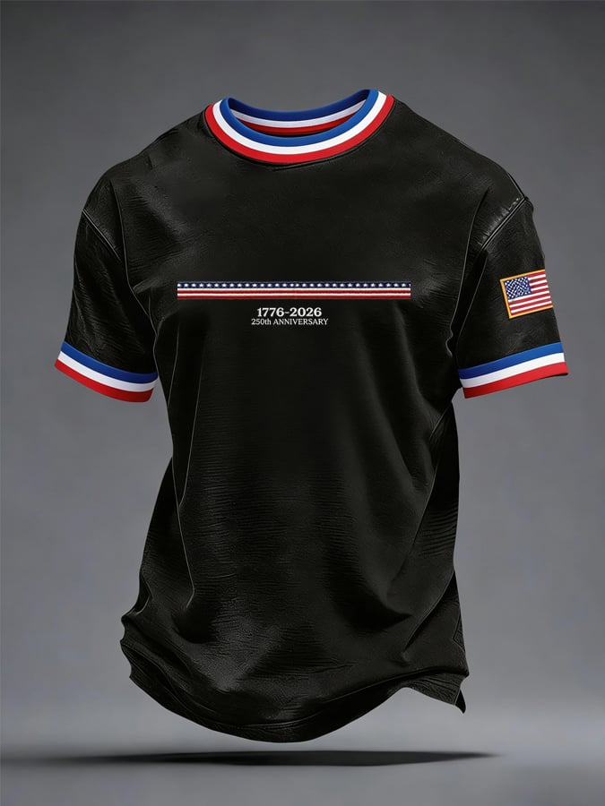 Men's 250th Anniversary of the United States Printed Short-Sleeve T-Shirt