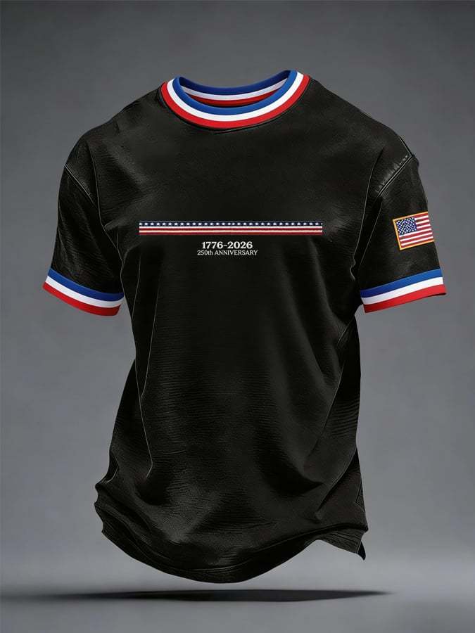 Men's 250th Anniversary of the United States Printed Short-Sleeve T-Shirt