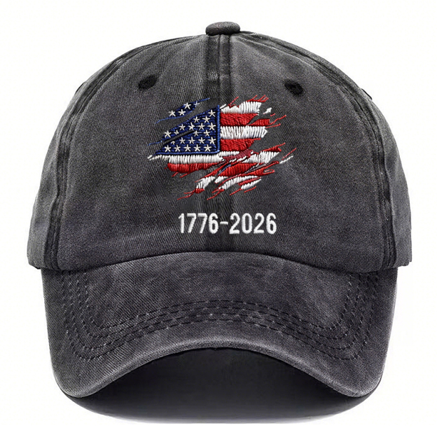 🇺🇸 1776–2026 Patriotic Vintage Washed Cap