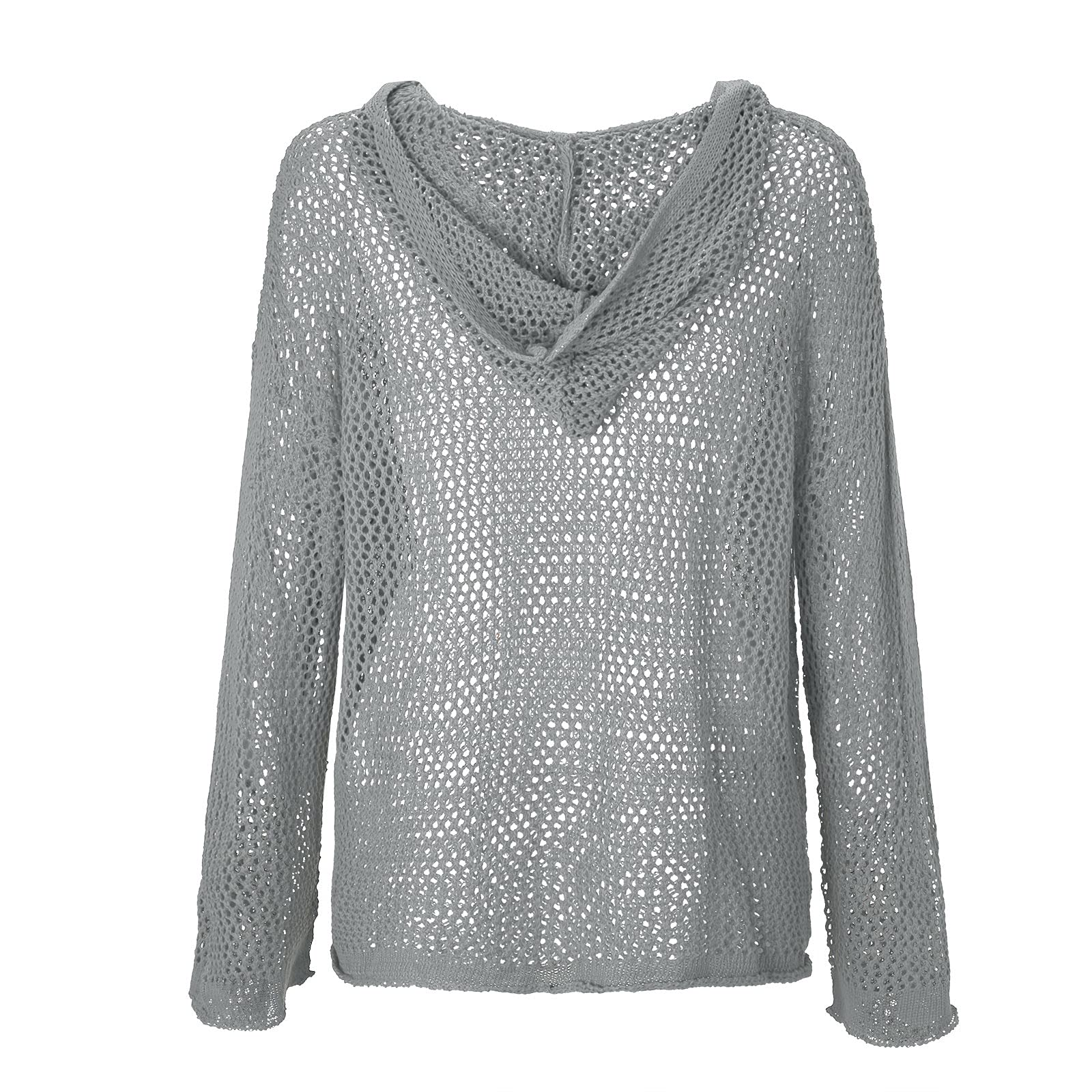 Knitted Hooded Lightweight Loose-Fit Sun-Protective Cardigan