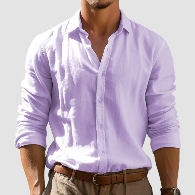 Men's Casual Basic High Quality Cotton Linen Shirt