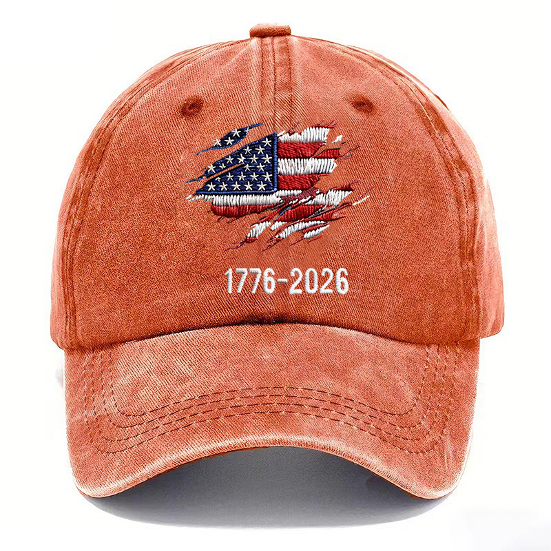 🇺🇸 1776–2026 Patriotic Vintage Washed Cap