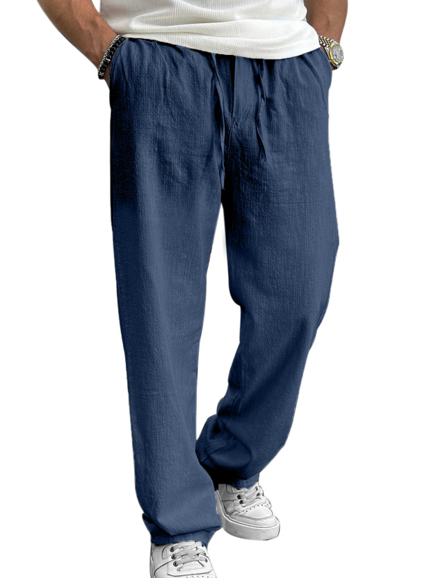 Men's Casual And Comfortable Hawaiian Solid Color Loose Trousers